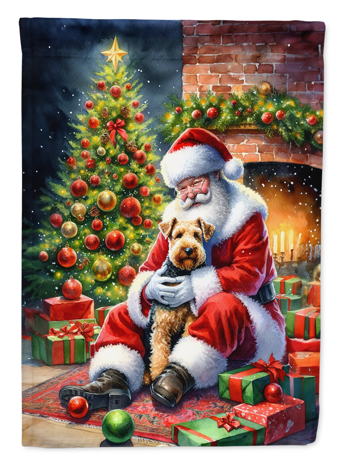 Buy this Lakeland Terrier and Santa Claus House Flag