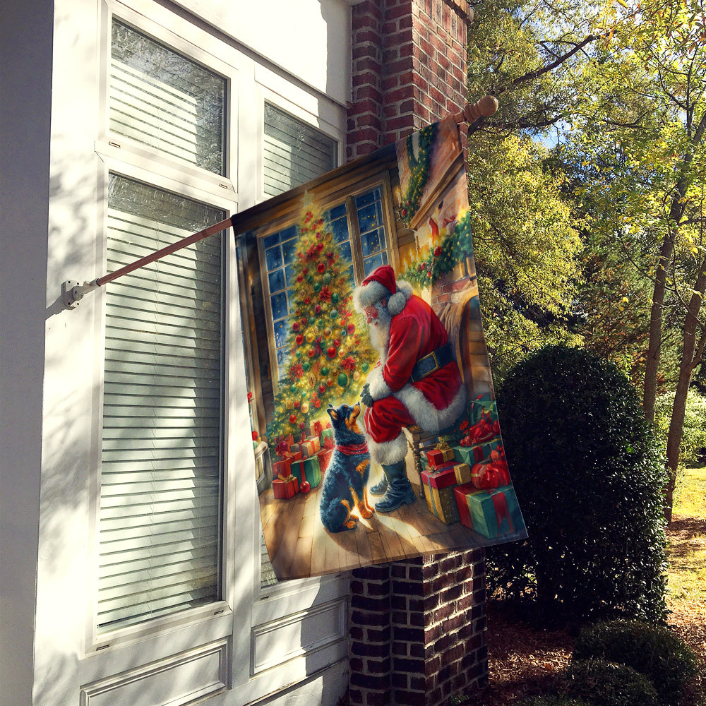 Caroline's Treasures Lancashire Heeler and Santa Claus House Flag