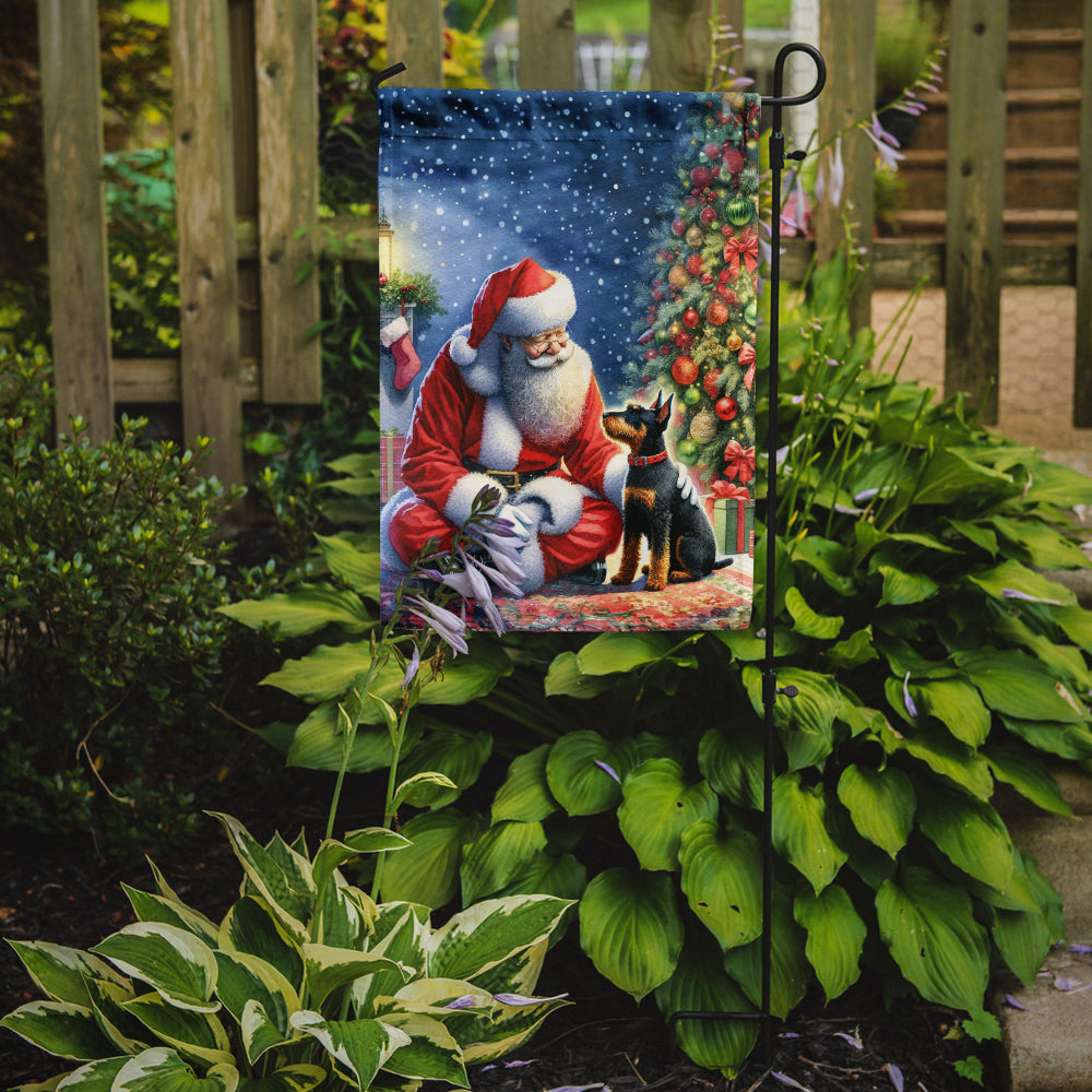 Buy this Manchester Terrier and Santa Claus Garden Flag
