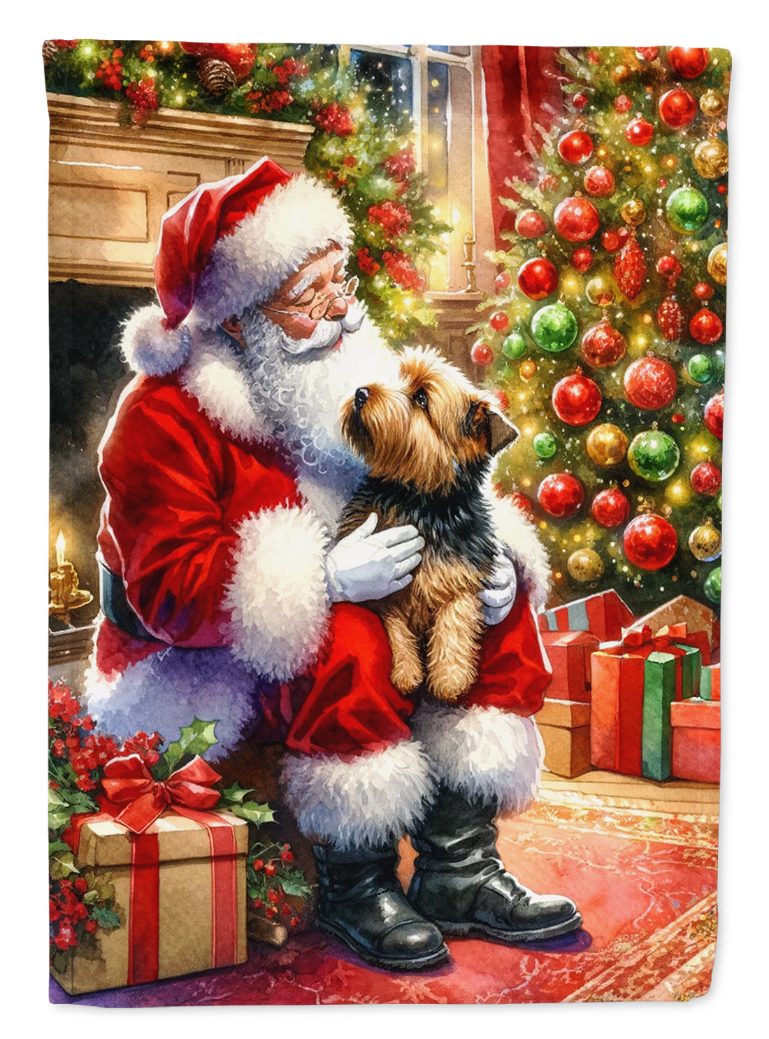 Buy this Norfolk Terrier and Santa Claus Garden Flag