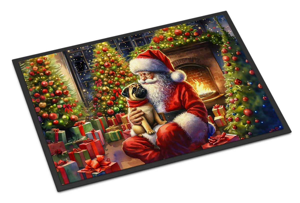 Buy this Fawn Pug and Santa Claus Doormat