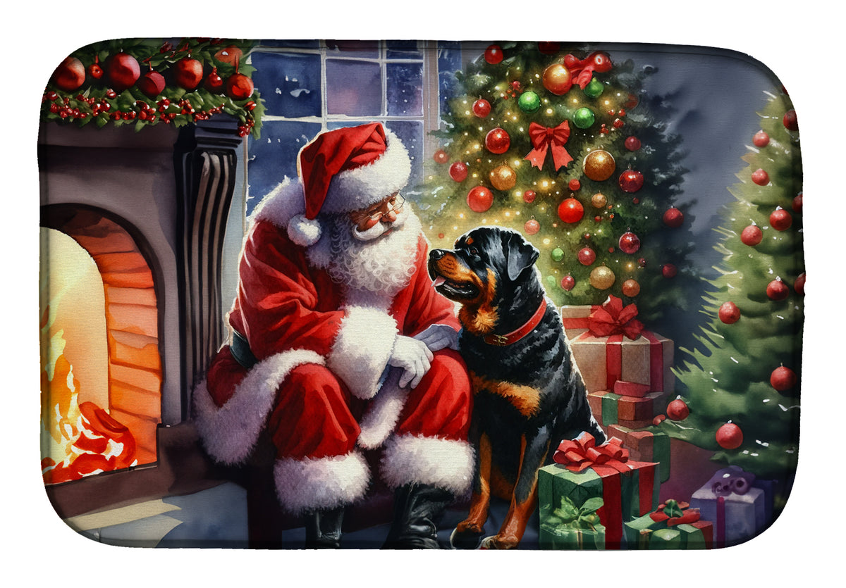 Buy this Rottweiler and Santa Claus Dish Drying Mat