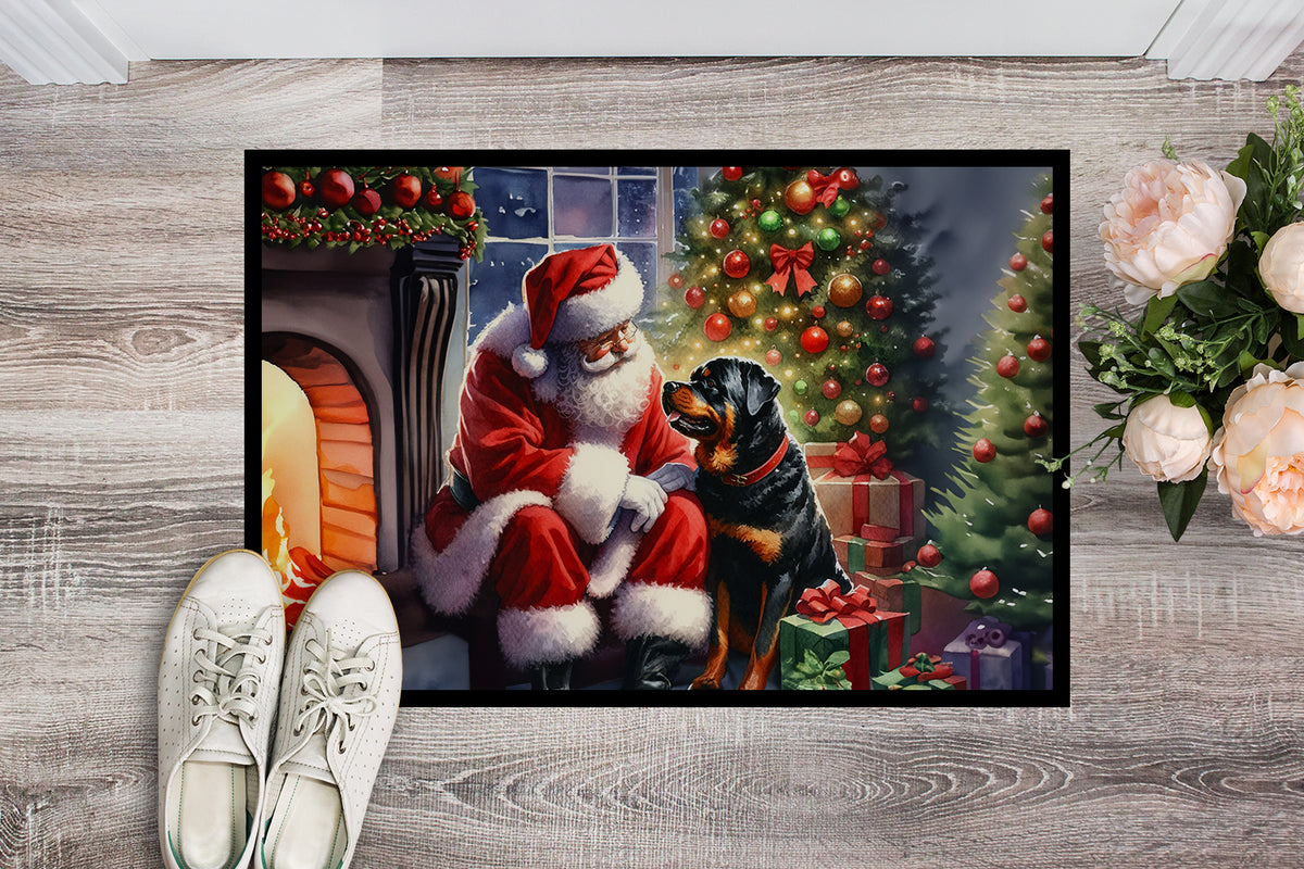 Caroline's Treasures Rottweiler and Santa Claus Doormat