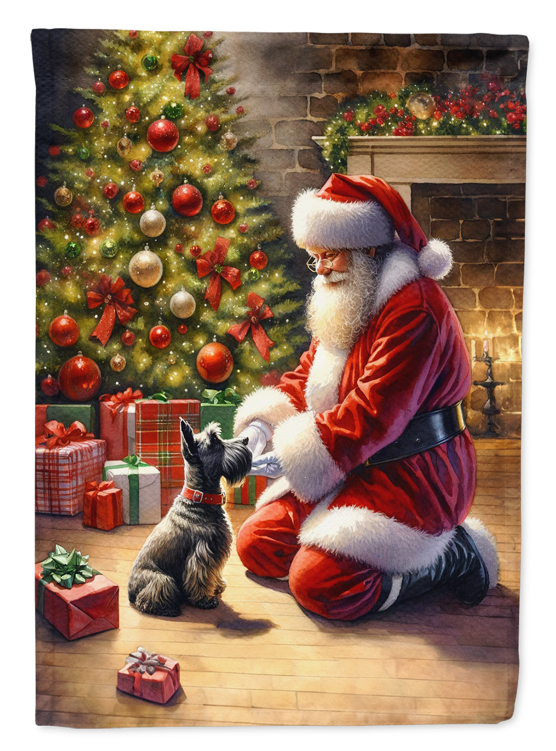 Buy this Scottish Terrier and Santa Claus Garden Flag