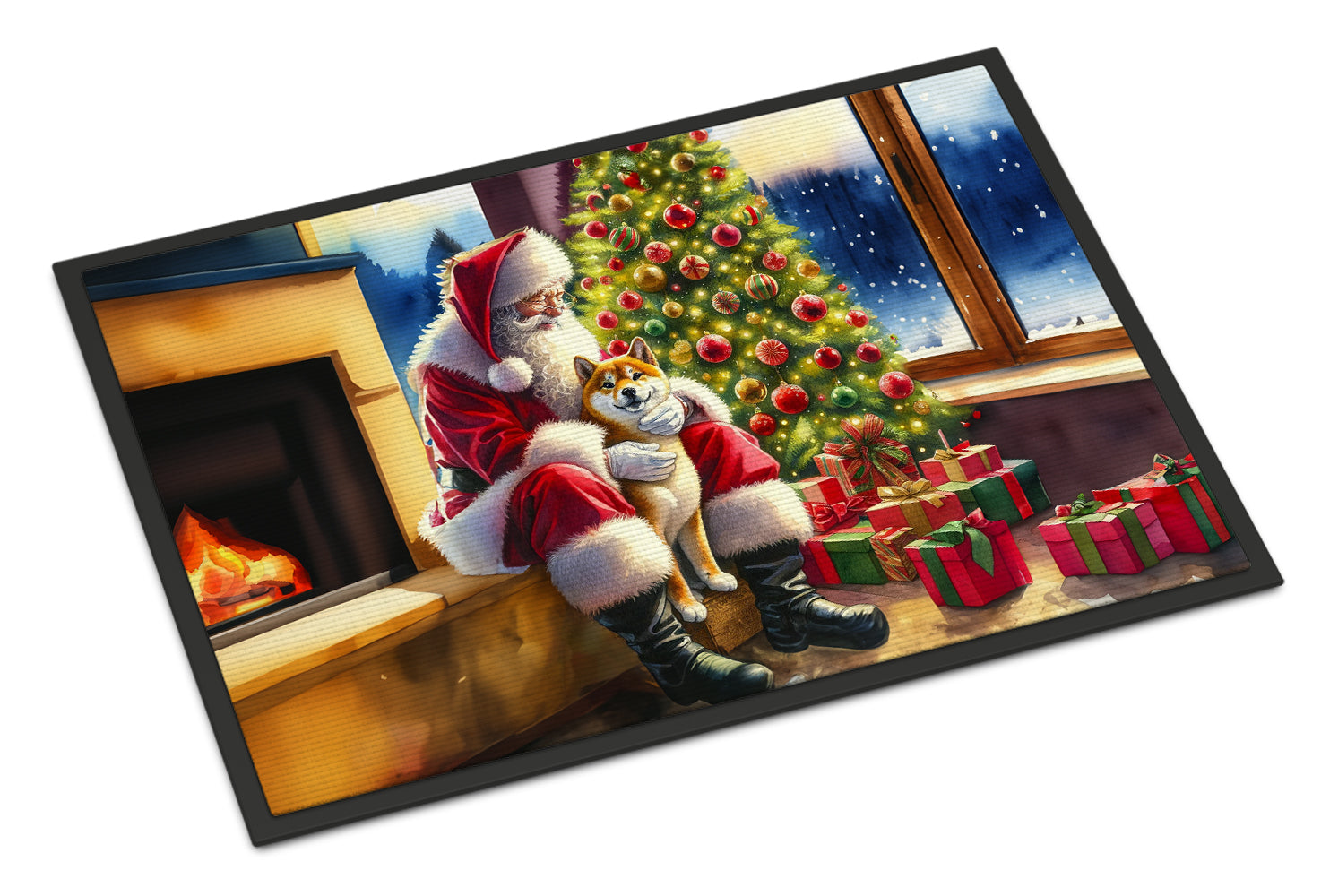 Buy this Shiba Inu and Santa Claus Doormat