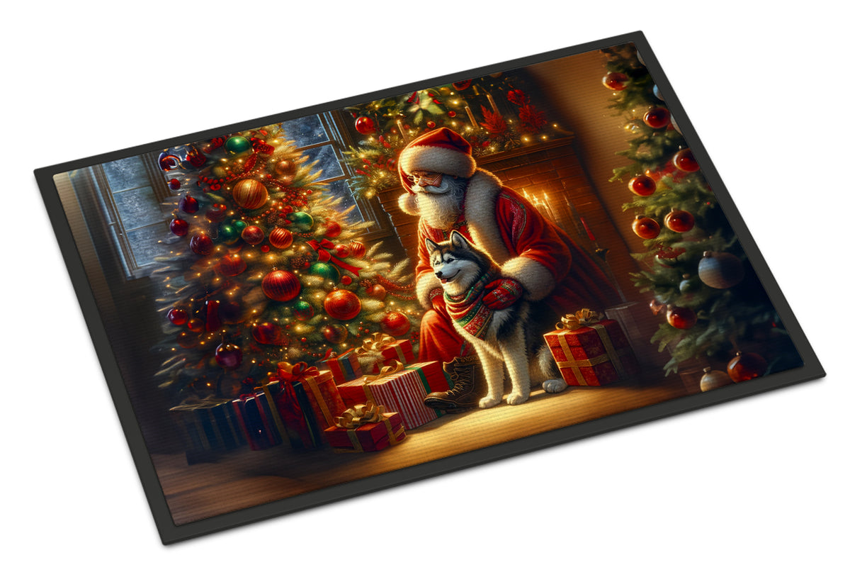 Buy this Siberian Husky and Santa Claus Doormat