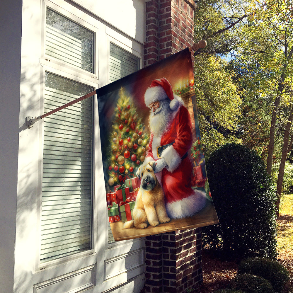 Wheaten Terrier and Santa Claus House Flag
