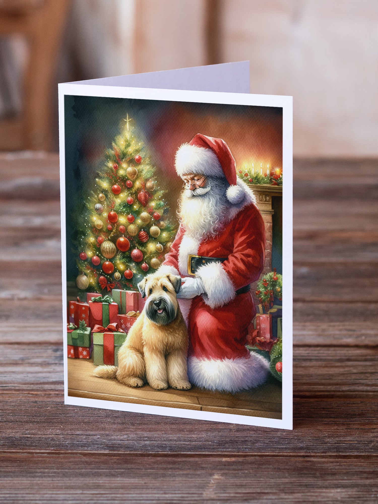 Buy this Wheaten Terrier and Santa Claus Greeting Cards Pack of 8