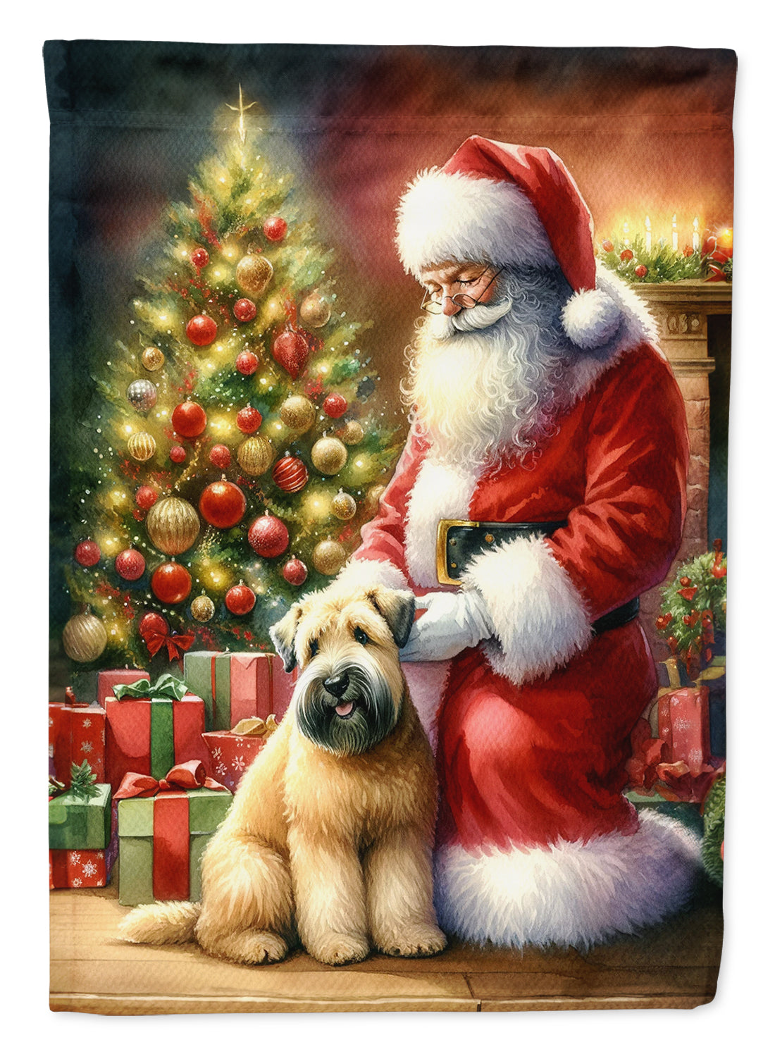 Buy this Wheaten Terrier and Santa Claus Garden Flag