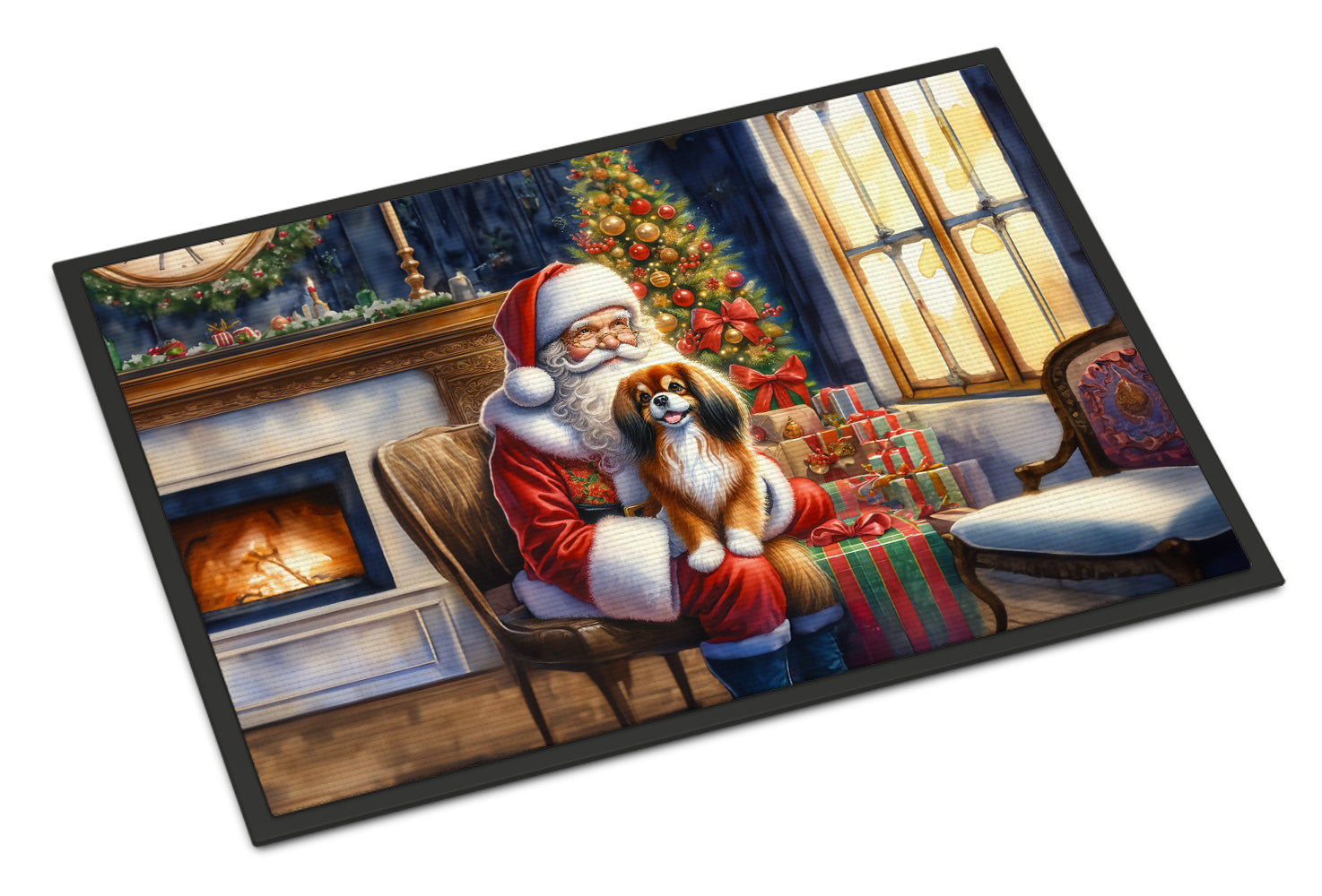 Caroline's Treasures Tibetan Spaniel and Santa Claus Doormat-24x36 Indoor / Outdoor Rug | Made in USA