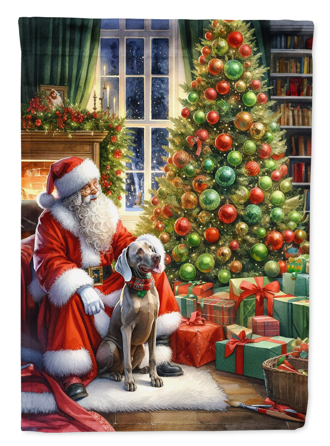 Buy this Weimaraner and Santa Claus House Flag