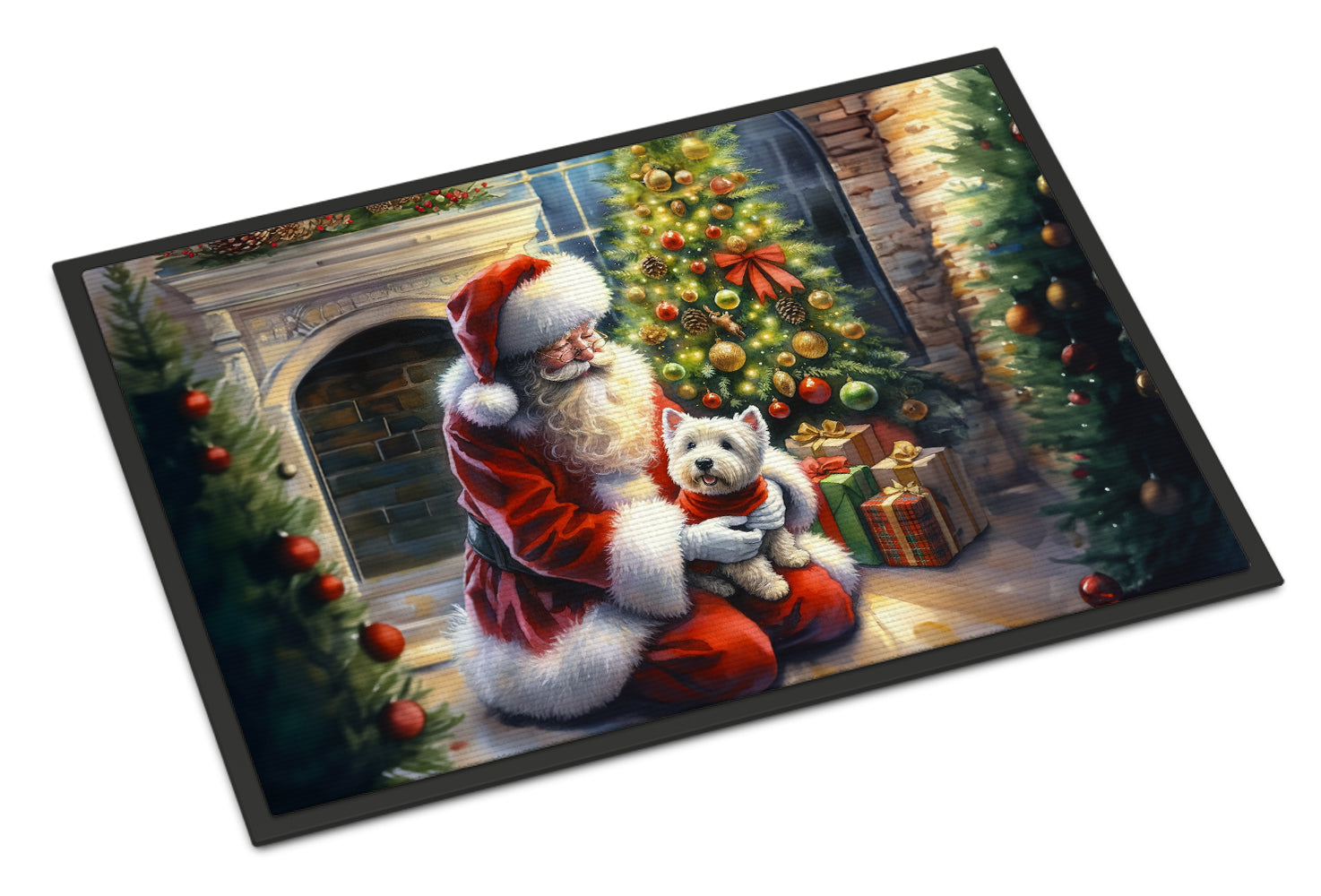 Buy this Westie and Santa Claus Doormat