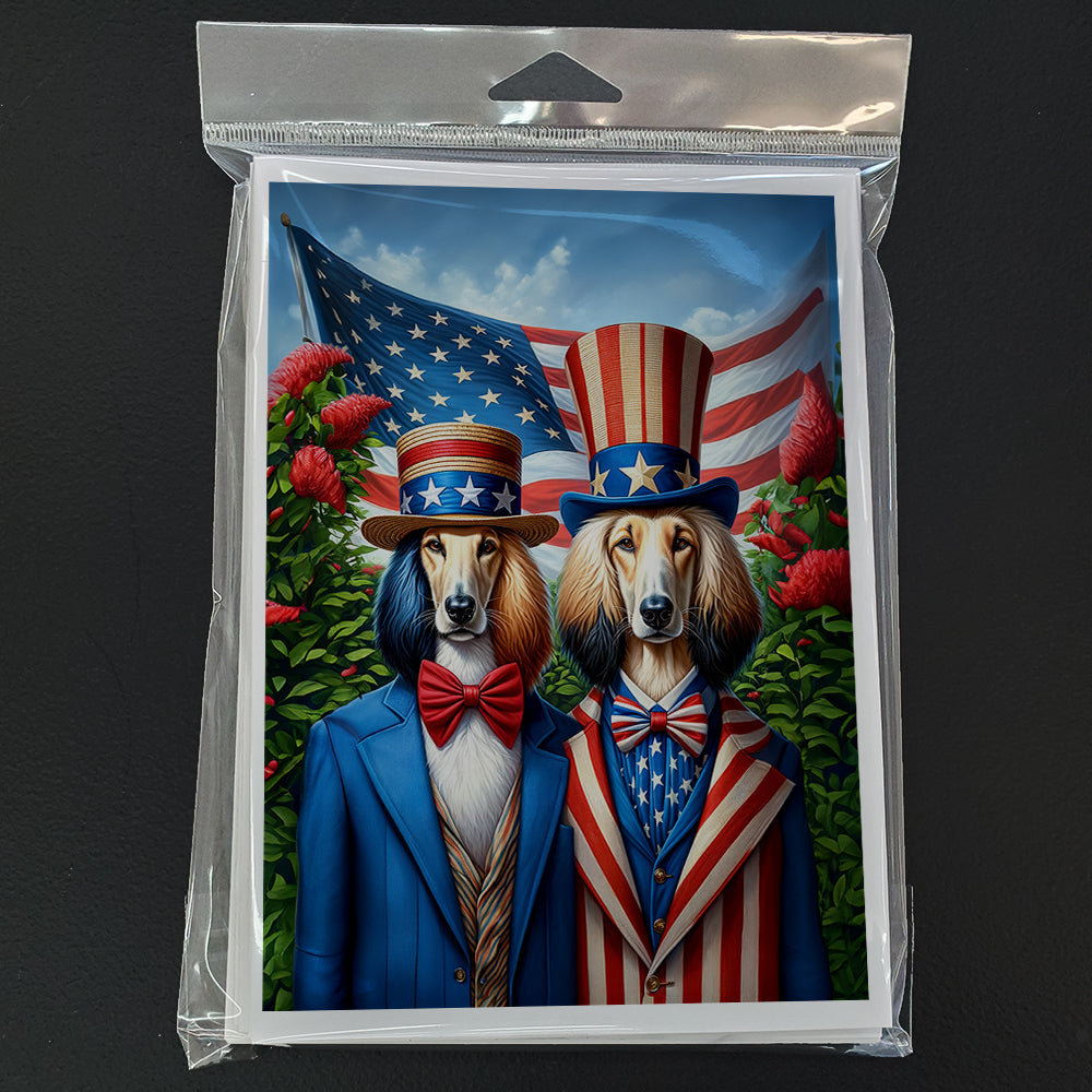 All American Afghan Hound Greeting Cards Pack of 8