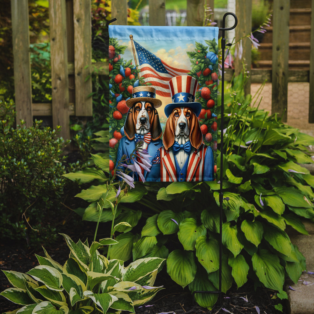 All American Basset Hound Garden Flag