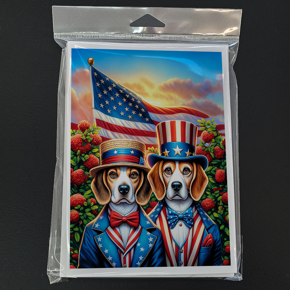 All American Beagle Greeting Cards Pack of 8