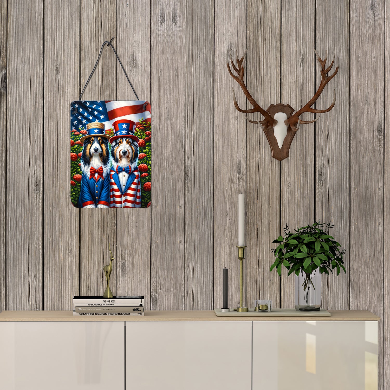 All American Bearded Collie Wall or Door Hanging Prints