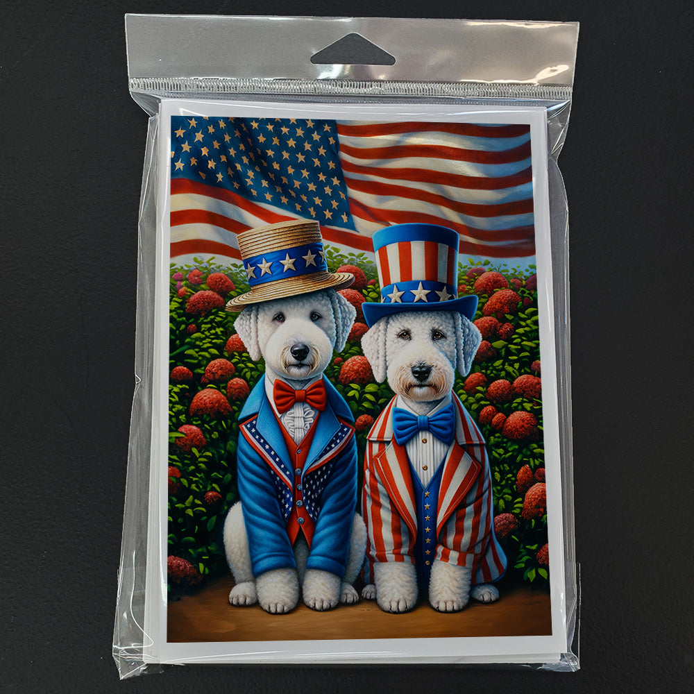 All American Bedlington Terrier Greeting Cards Pack of 8