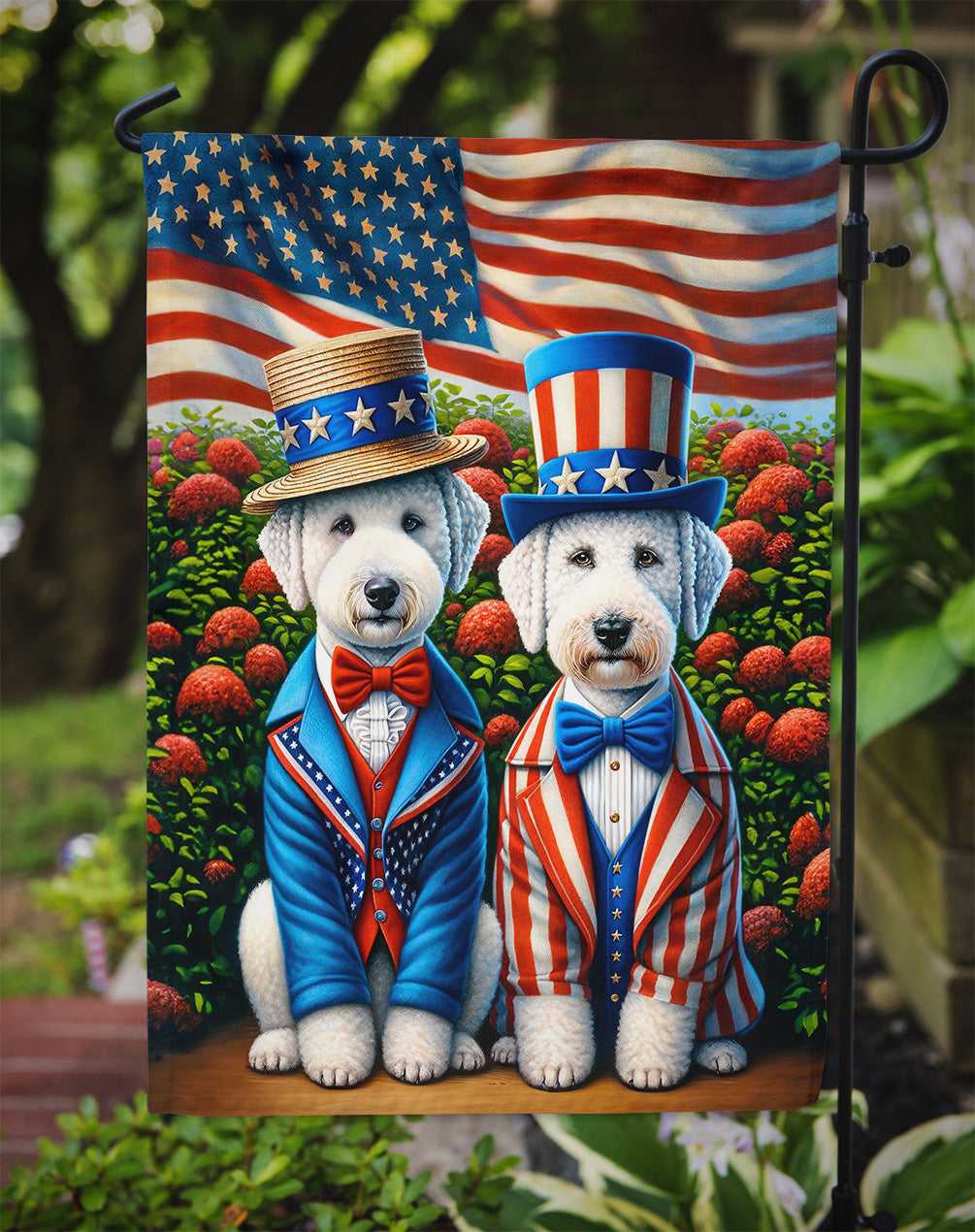 All American Bedlington Terrier Garden Flag