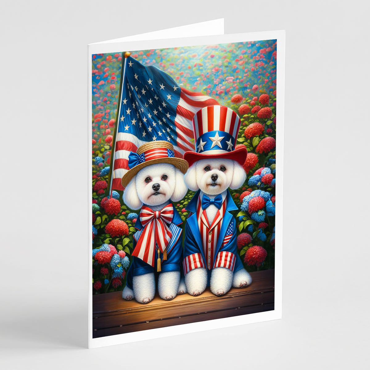 Buy this All American Bichon Frise Greeting Cards Pack of 8