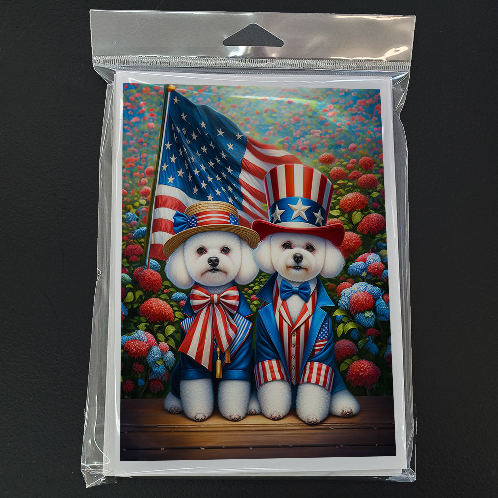 All American Bichon Frise Greeting Cards Pack of 8