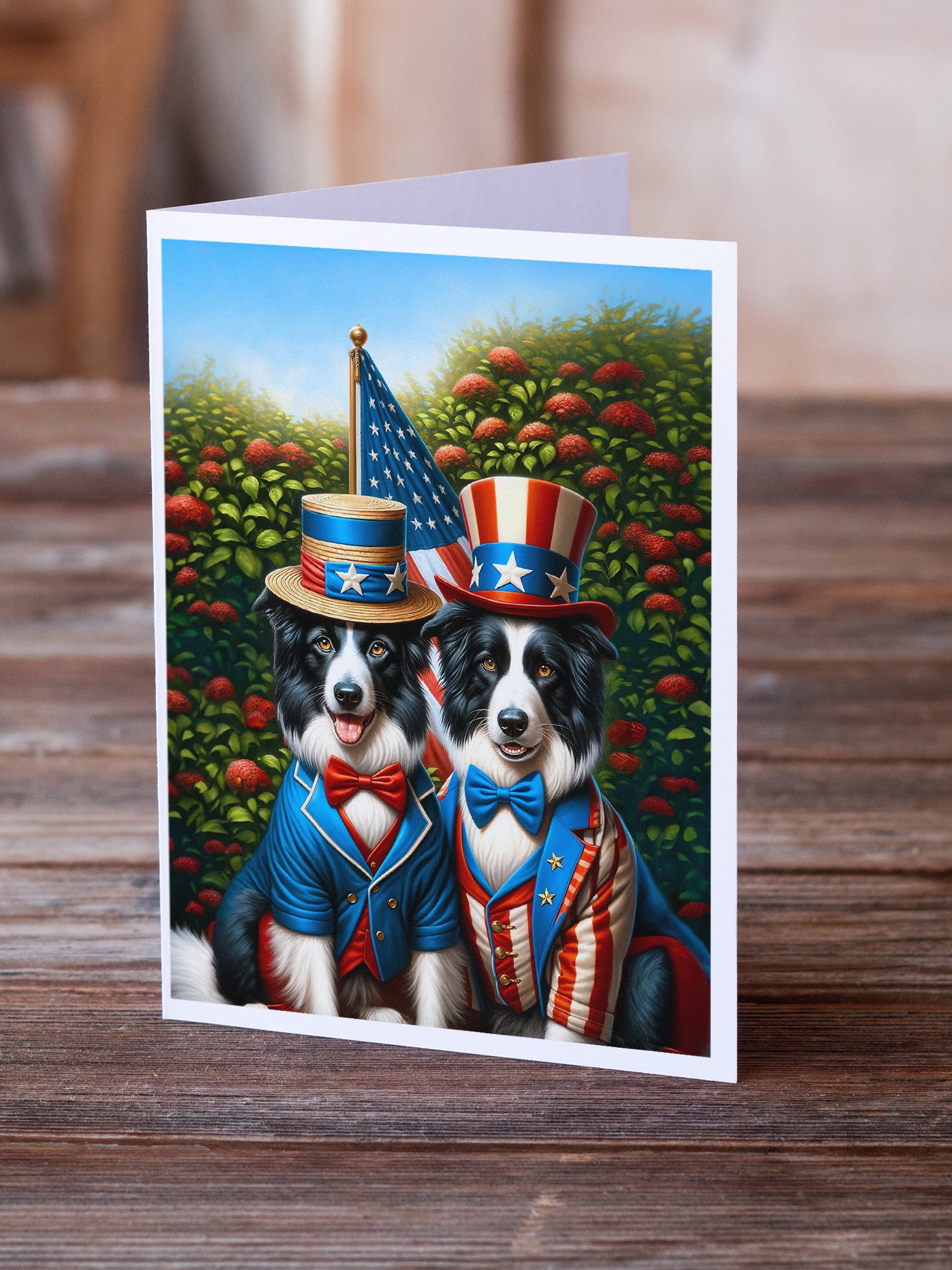 All American Border Collie Greeting Cards Pack of 8