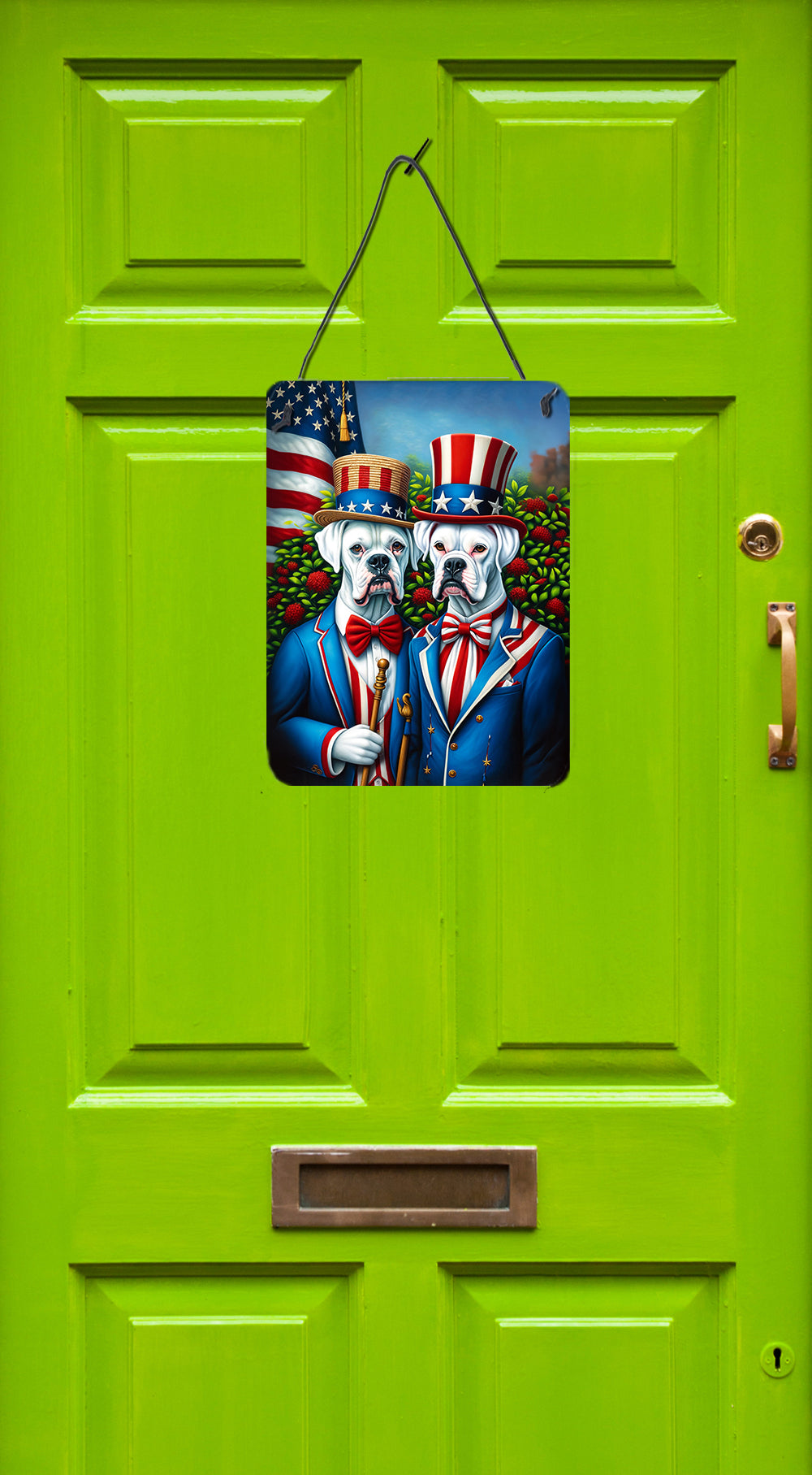 All American White Boxer Wall or Door Hanging Prints