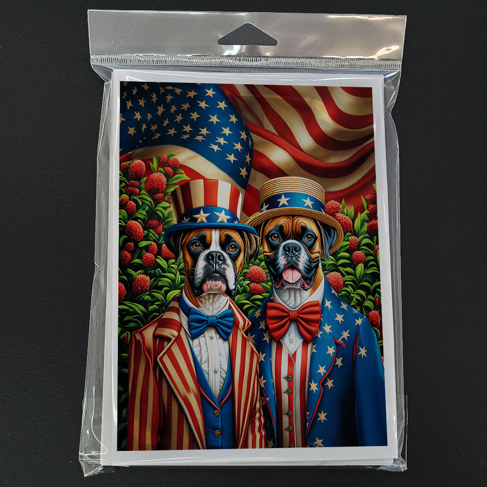 All American Boxer Greeting Cards Pack of 8