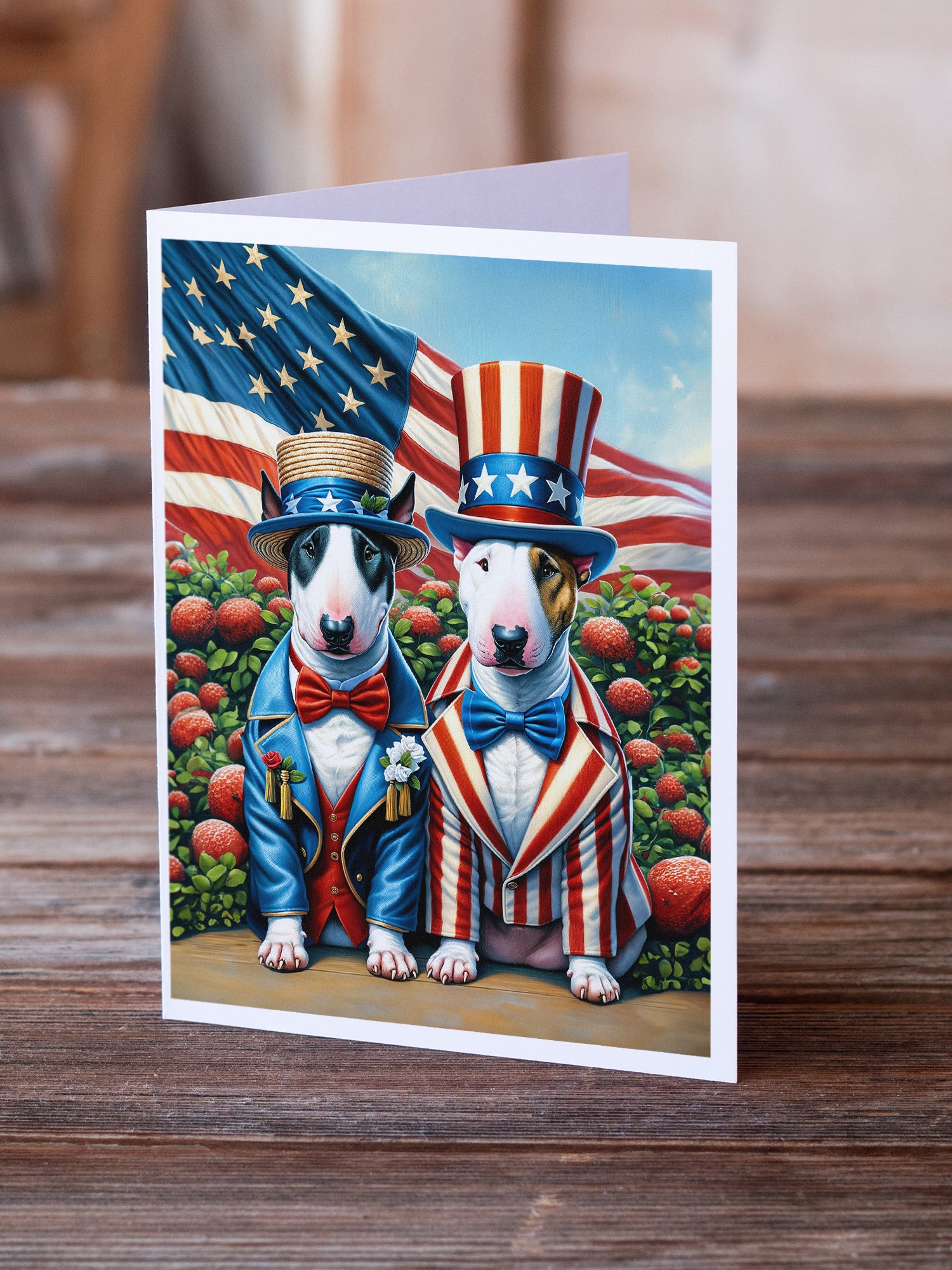 Buy this All American Bull Terrier Greeting Cards Pack of 8
