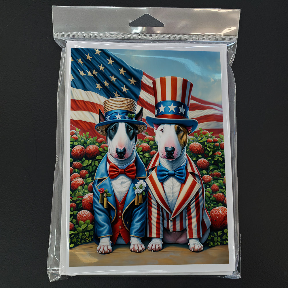 All American Bull Terrier Greeting Cards Pack of 8