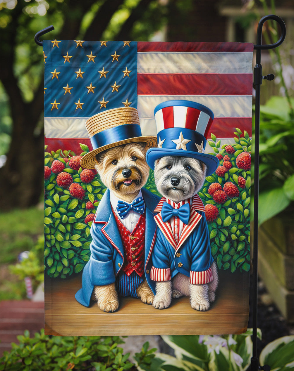 All American Cairn Terrier Garden Flag