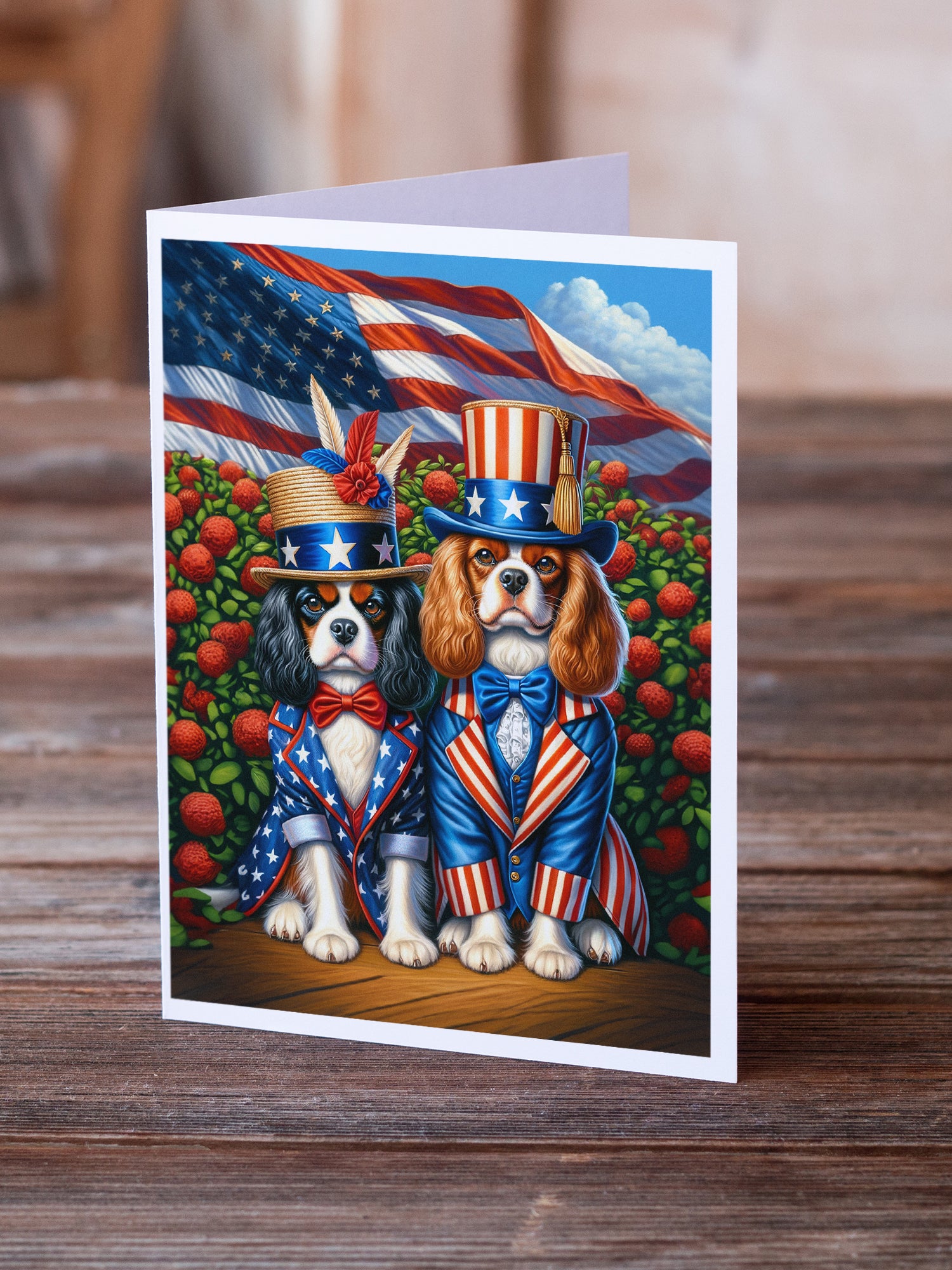 Buy this All American Cavalier Spaniel Greeting Cards Pack of 8