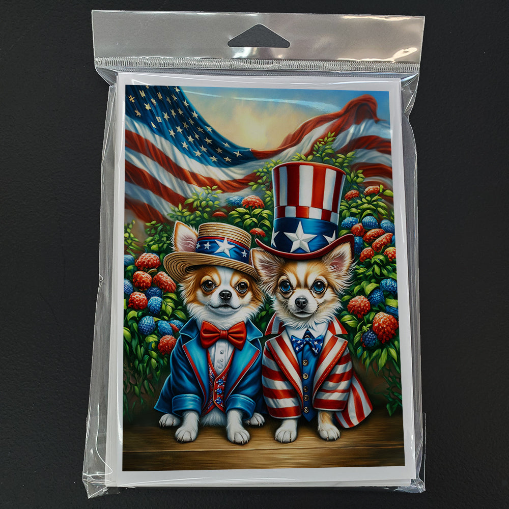 All American Chihuahua Greeting Cards Pack of 8