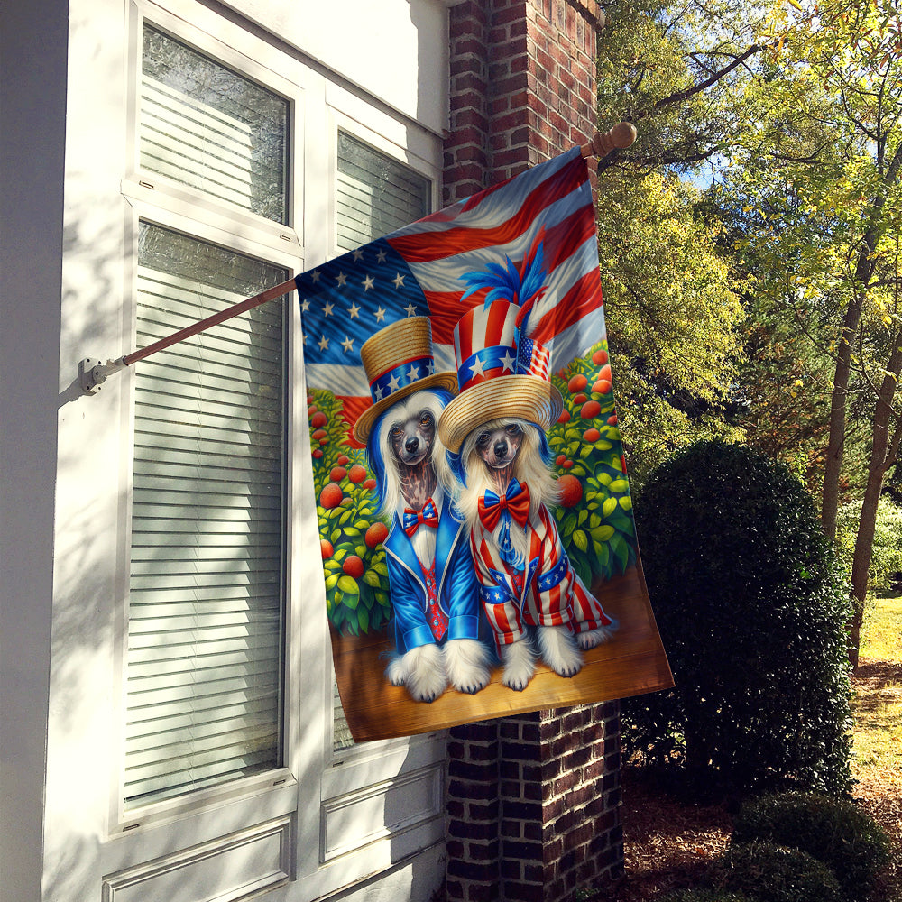 All American Chinese Crested House Flag