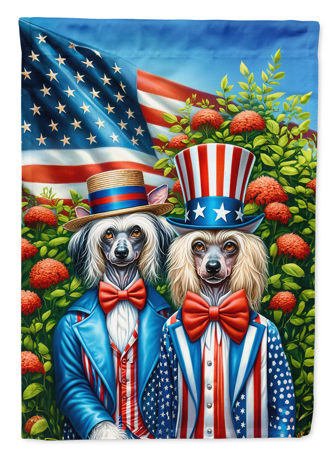 Buy this All American Chinese Crested House Flag
