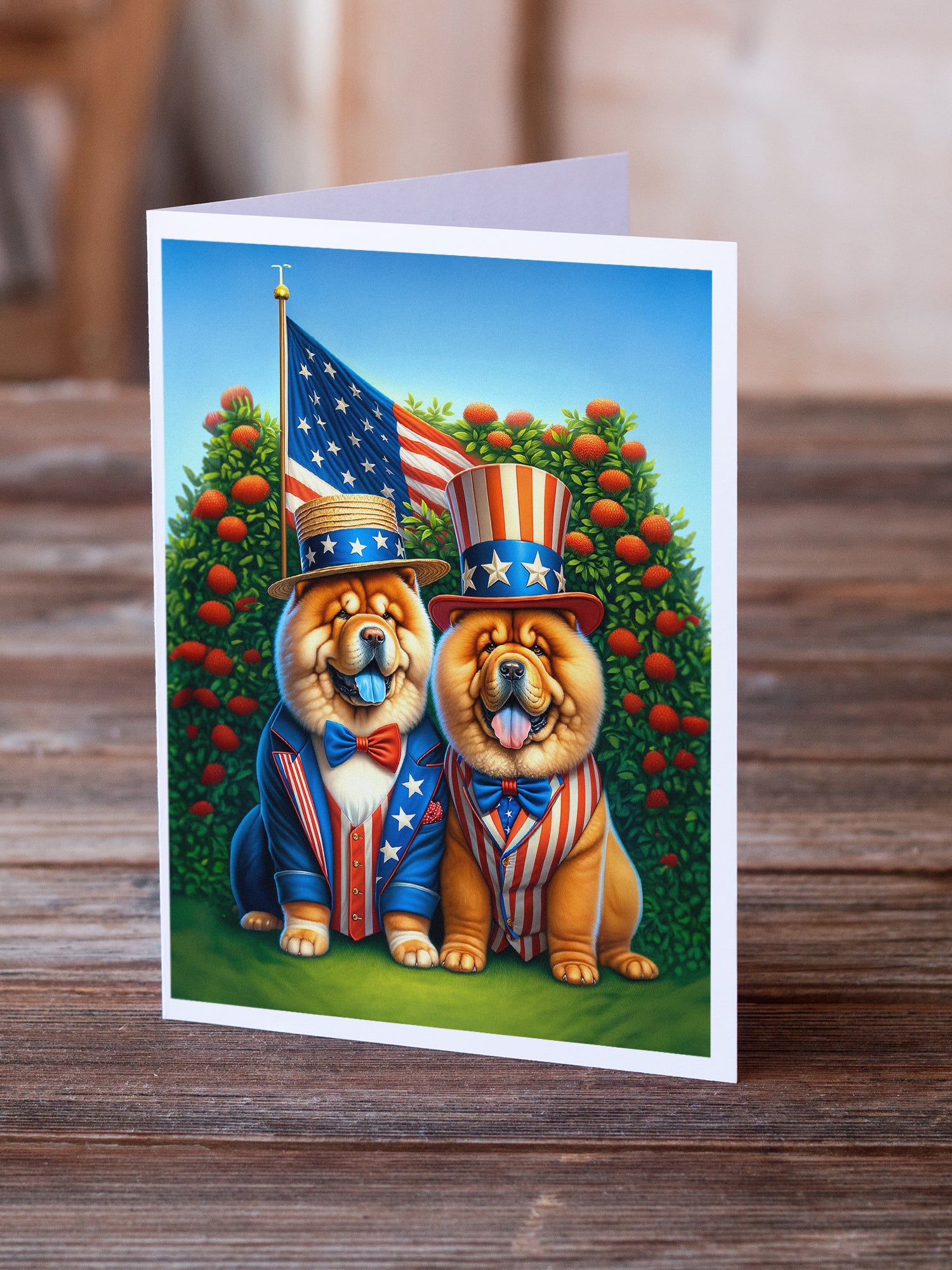 All American Chow Chow Greeting Cards Pack of 8