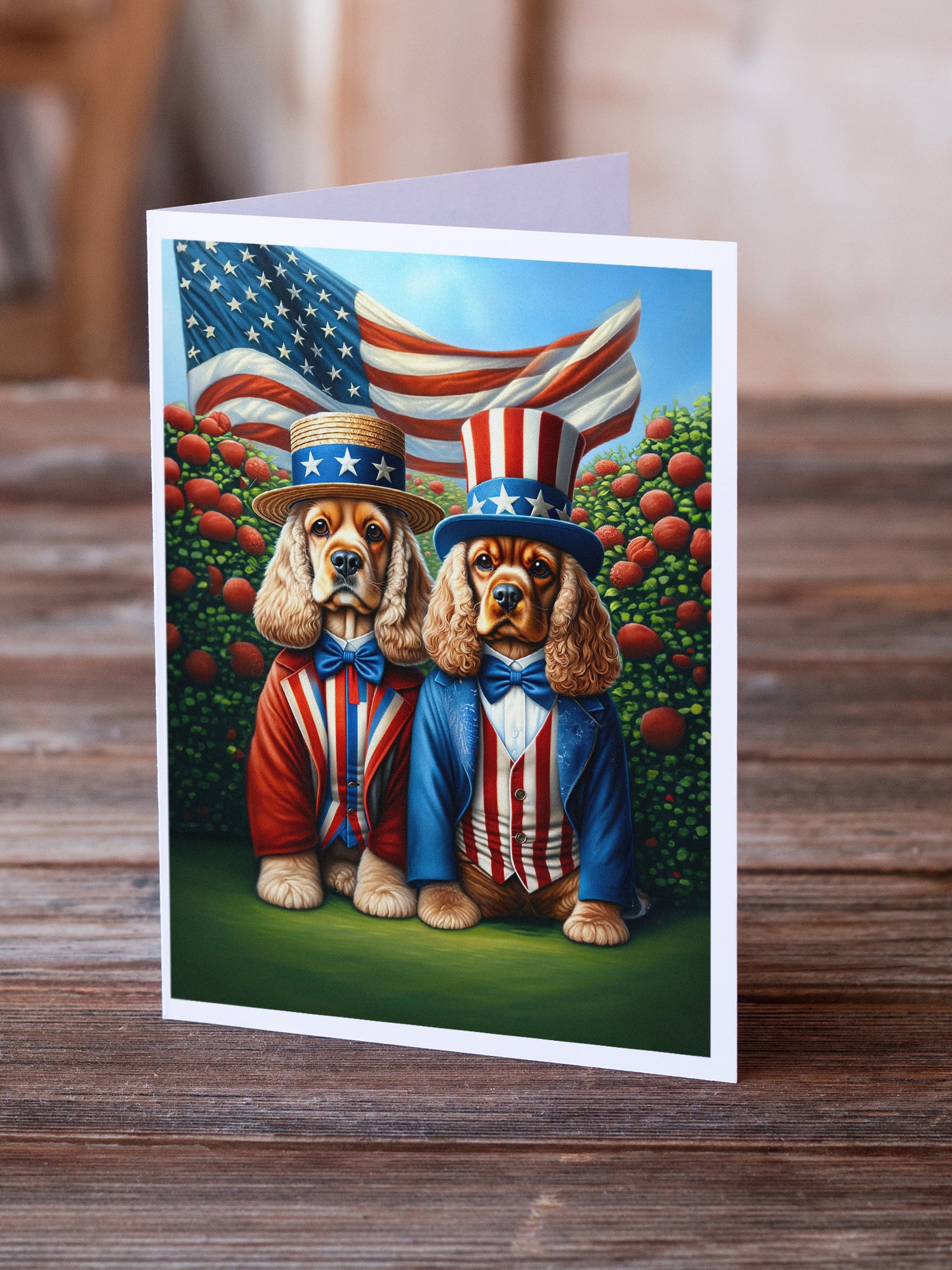 All American Cocker Spaniel Greeting Cards Pack of 8
