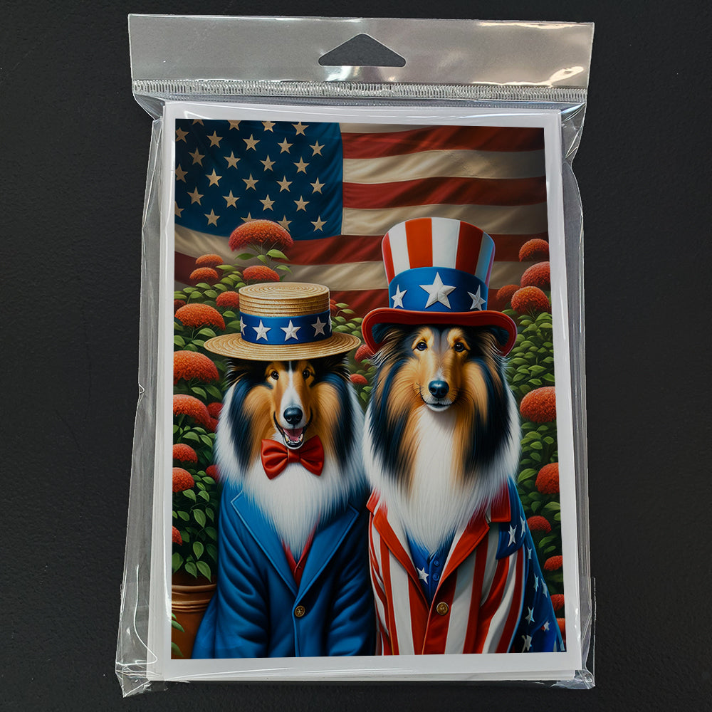 All American Collie Greeting Cards Pack of 8