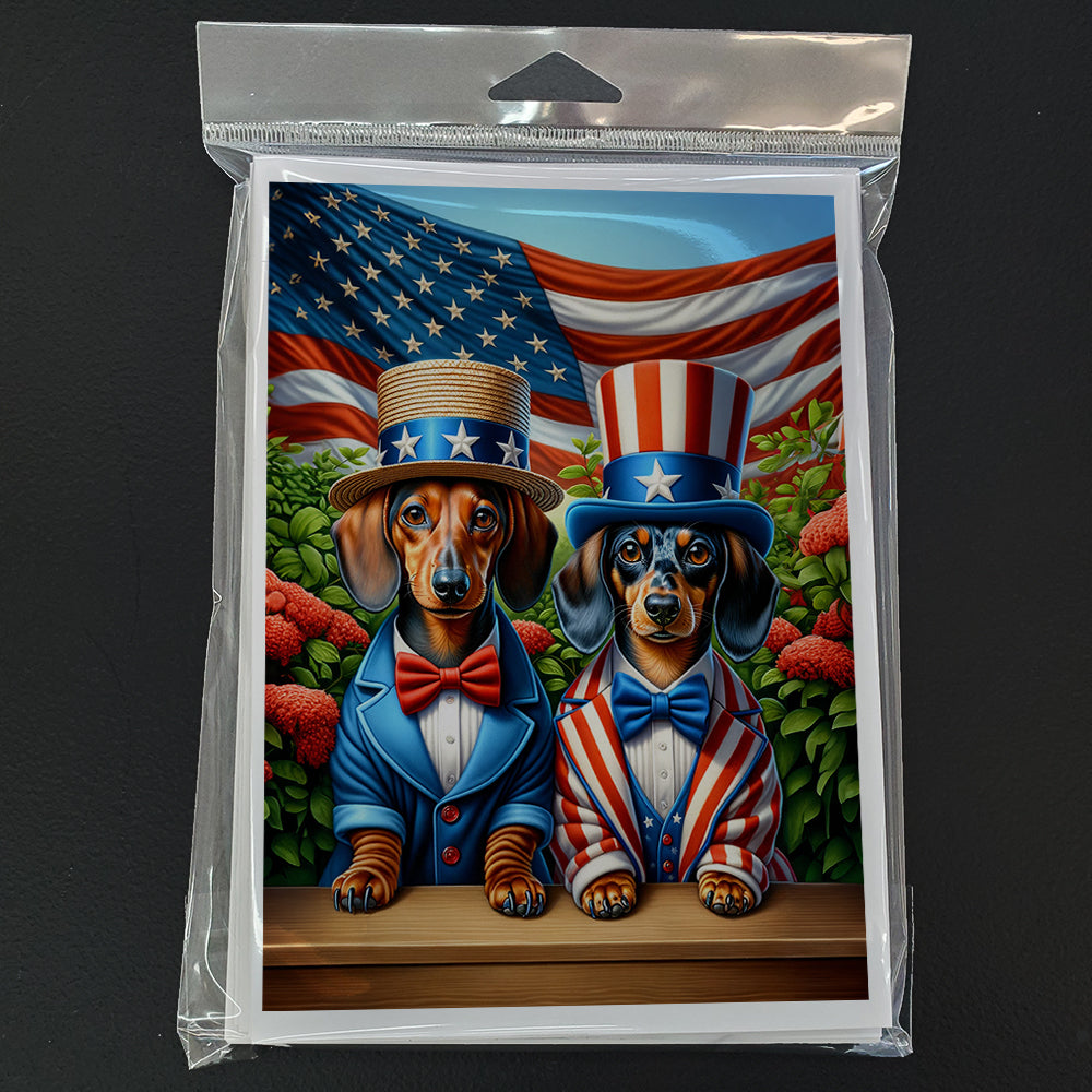 All American Dachshund Greeting Cards Pack of 8