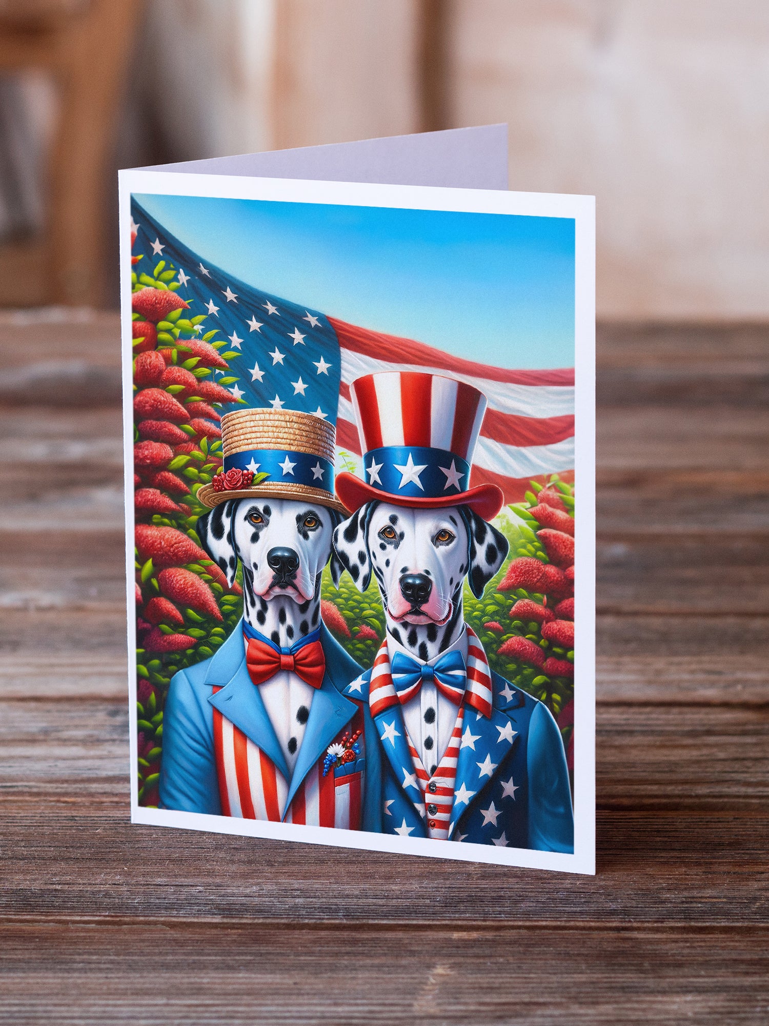 All American Dalmatian Greeting Cards Pack of 8