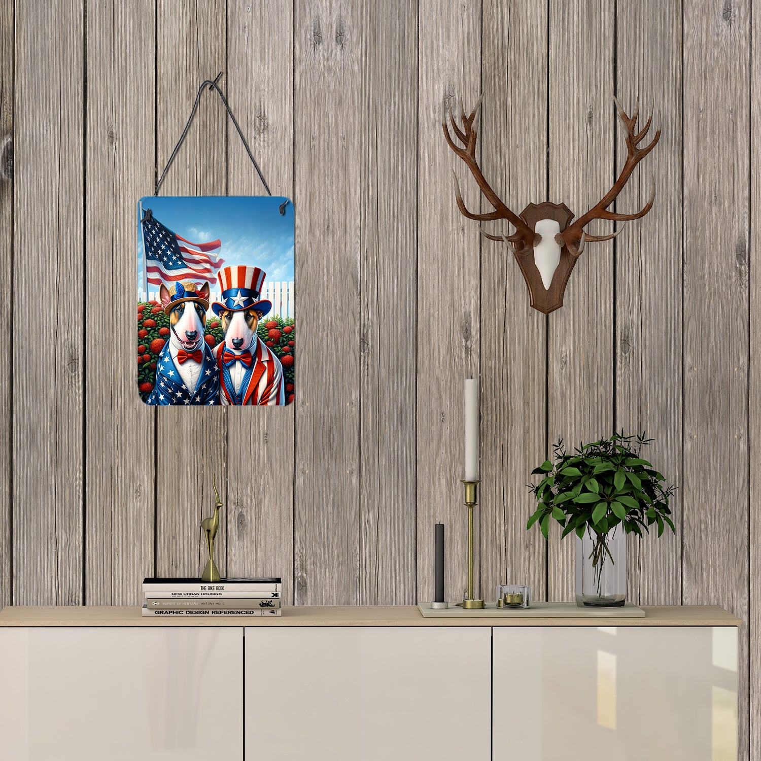 All American English Bull Terrier Wall or Door Hanging Prints