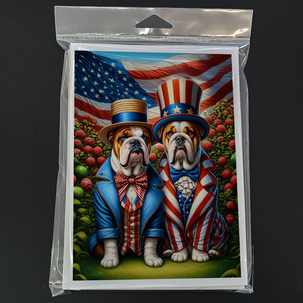All American English Bulldog Greeting Cards Pack of 8