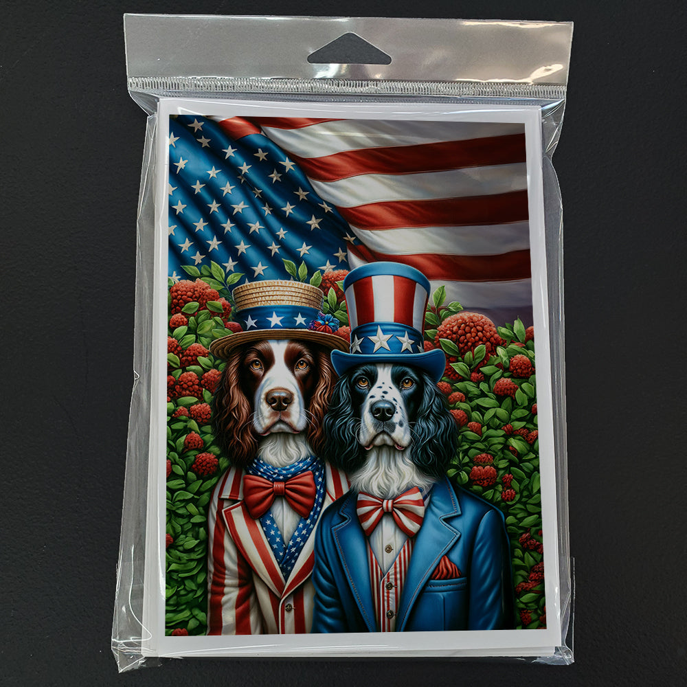 All American English Springer Spaniel Greeting Cards Pack of 8