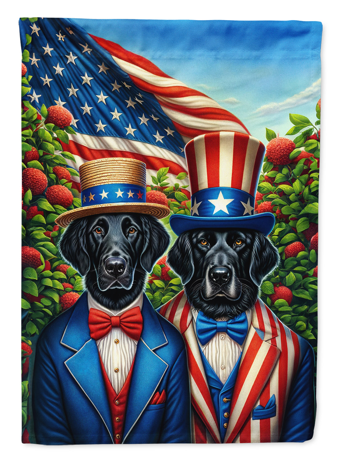 Buy this All American Flat-Coated Retriever House Flag