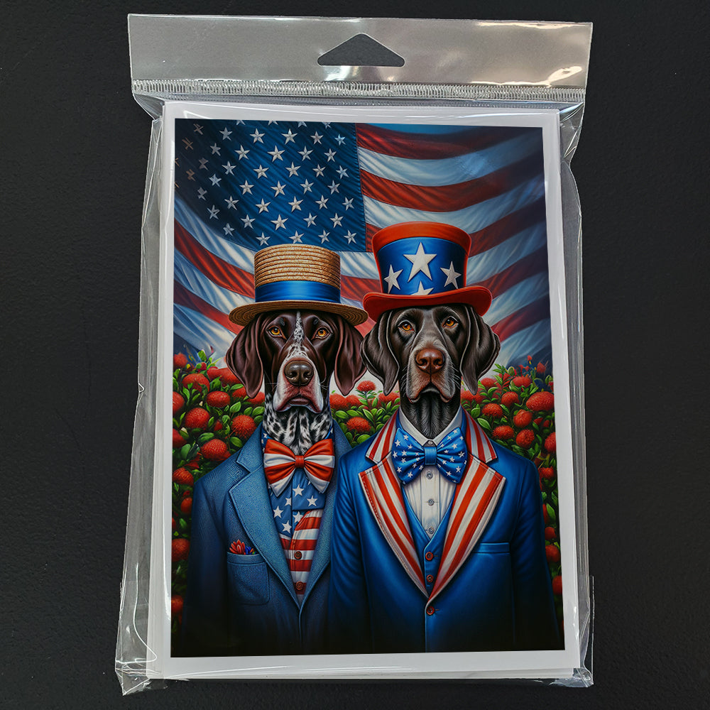 All American German Shorthaired Pointer Greeting Cards Pack of 8