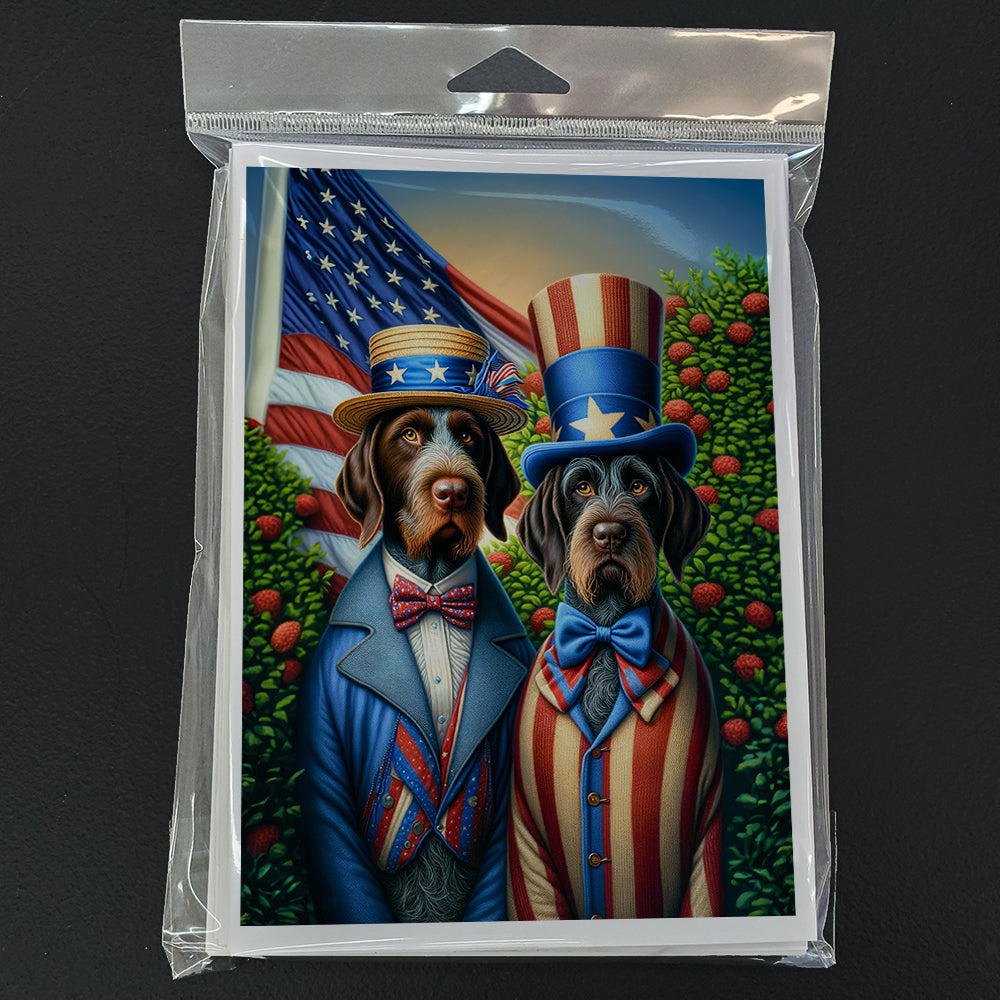 All American German Wirehaired Pointer Greeting Cards Pack of 8