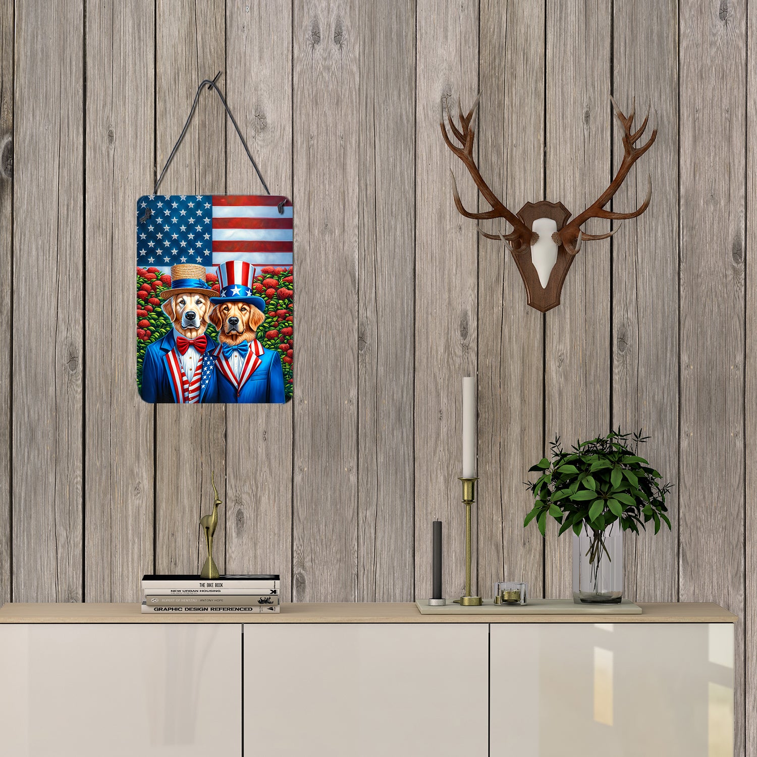 All American Golden Retriever Wall or Door Hanging Prints
