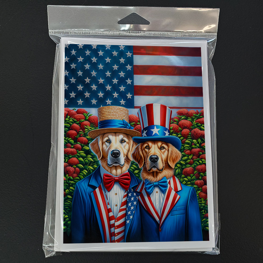 All American Golden Retriever Greeting Cards Pack of 8