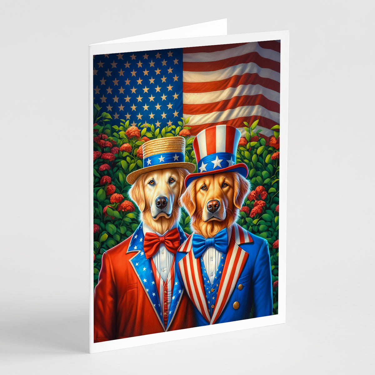 Buy this All American Golden Retriever Greeting Cards Pack of 8