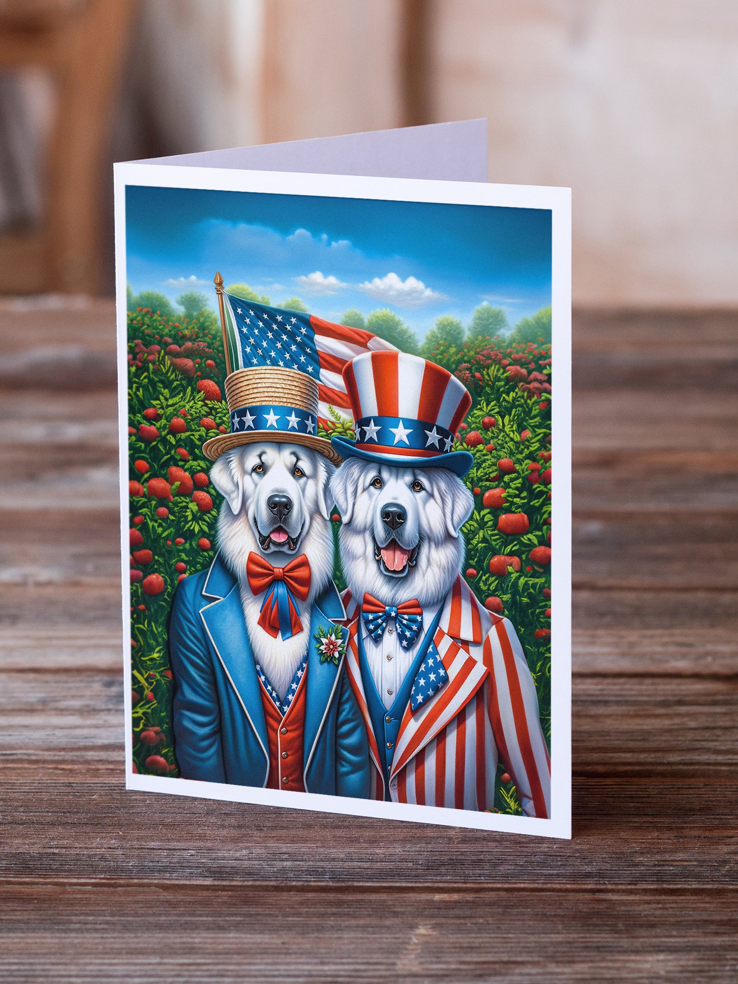 All American Great Pyrenees Greeting Cards Pack of 8