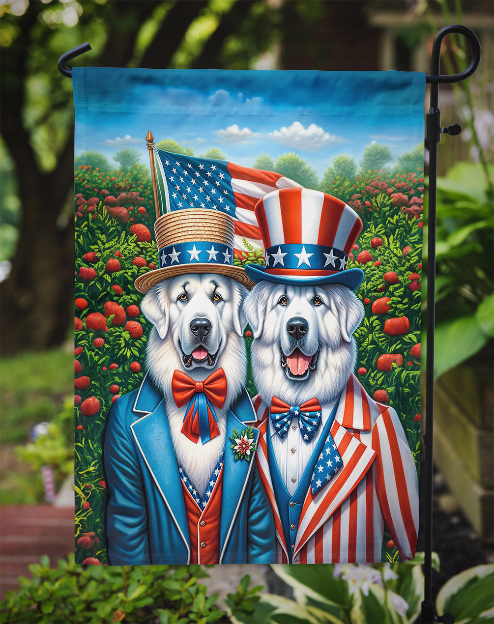All American Great Pyrenees Garden Flag